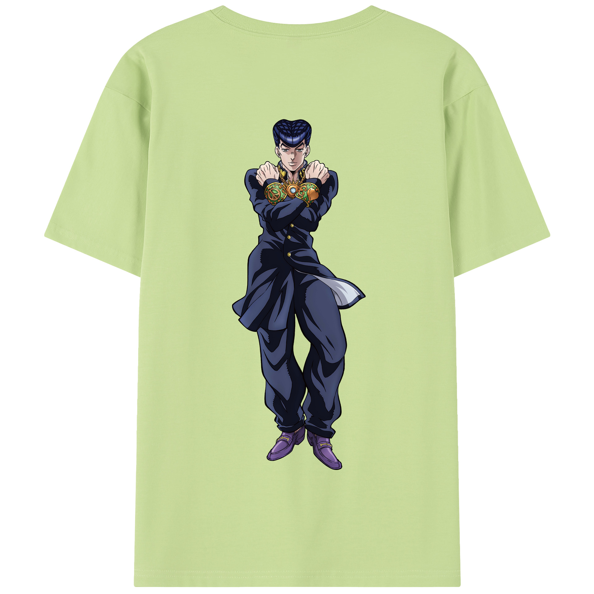 （画像用） ジョジョの奇妙な冒険 ひがしかた じょうすけ JoJo's Bizarre Adventure Higashikata Josuke 綿100％半袖Tシャツ（背面プリント）